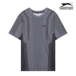 [슬레진저]남성 패턴 라운드 반팔 티셔츠 (차콜) S12MR330-CH