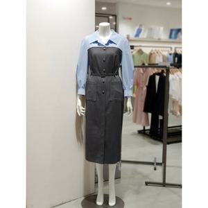 [KL][KL] 셔츠 배색 H 라인 원피스 KWOPOI0600 (P003320041)