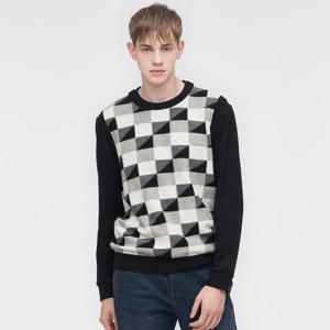 [링스] [베이직라인] 남성 체크패턴 라운드 베스트 L11D3SV122_BK