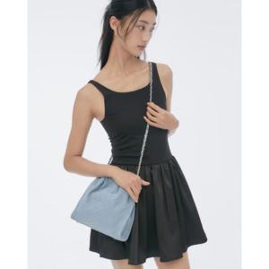 [하트양말증정] 데님 드로우스트링 체인 스몰 숄더겸 크로스백 JABA4F169B2