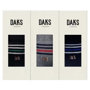 [닥스(양말)]P24819 신사면스판 캐주얼탑링글 3족세트