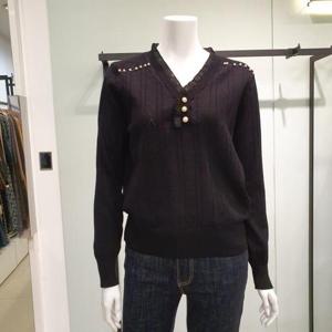 아니베에프 세이브존01 진주장식 레이스트리밍 니트티 A39KPO520