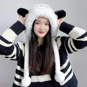 캐릭터 모자 왕눈이 귀달이 화이트 귀도리 방한모