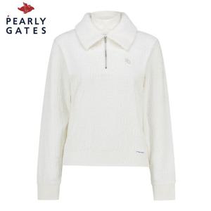 [파리게이츠] [24 F/W 가격 인하] 여성 레이어드 덤블 카라 패턴 반집업 티셔츠