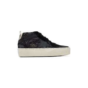 25 FW Golden Goose 여성 블랙 미드스타 스니커즈 242264F127004