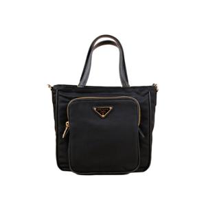 (명품) 프라다 삼각로고 나일론 여성 토트백 블랙 1B
