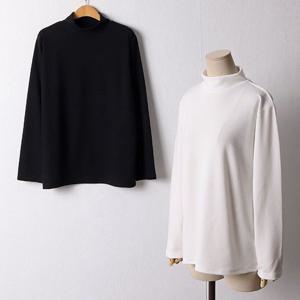 빅사이즈 심플스판무지반목폴라 DWW7237 데일리 티