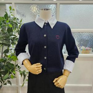 부루앤쥬디 sh06 하트줄셔츠배색가디건 NV BBRCCD001C