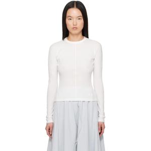 25 FW 요지야마모토 여성 화이트 핏 티셔츠 251138F110011