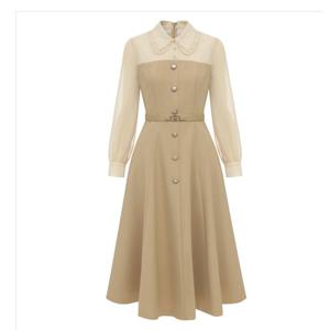 블라우스 배색 플레어원피스 MZAGWO1900