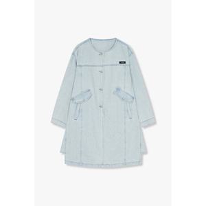 [지컷]7255155101 로고 패치 버튼업 데님 원피스