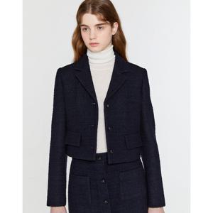 질스튜어트 뉴욕 여성 24SS 클리어런스스테디셀러네이비 단색 울혼방 트위드자켓 WJJA4A110N3