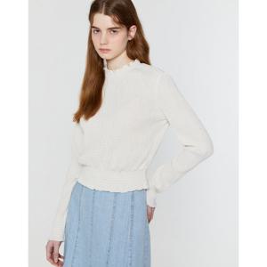 질스튜어트 뉴욕 여성 24SS 클리어런스스테디셀러크림 러플장식 면혼방 긴팔티셔츠 WJTS4A110CR