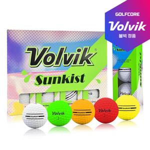 [5종칼라택1]볼빅 신형 비비드 썬키스트 무광 2피스 비거리 골프공-12알