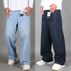 [프랭키뉴욕]남자 와이드 청바지 웰메이드 워싱 빅사이즈 통청바지 흑청 진청 중청 연청_ID292