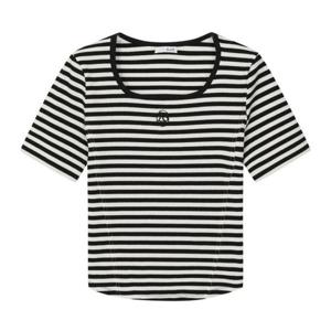 [르샵]25l3l22jts010uuuu스퀘어넥 립배색 자수 반팔티셔츠