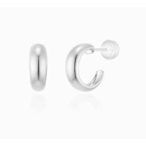 [로이드] 주문제작 로이드 화이트 타임리스 볼륨 후프 핀 귀걸이 LLEB23311S