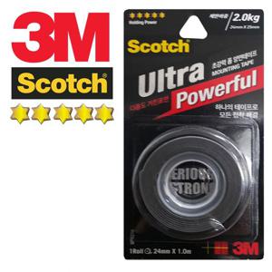 3M 울트라초강력 벽면 거친표면용 1m 롤테이 강력양면테이프 실리콘양면테이프 투명실리콘테이프 자동차양