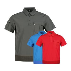 럭스골프 남성 아웃포켓 펀칭 카라 반팔 티셔츠 LB25M401