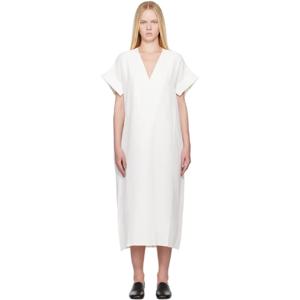 25 FW 스튜디오니콜슨 여성 오프 화이트 클레이 리넨 미디 드레스 251608F054006
