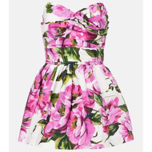 돌체앤가바나 플로럴 플리츠 코튼 미니드레스 P01008534