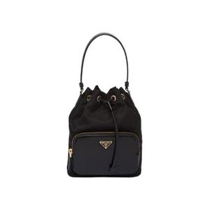 프라다 리나일론 브러쉬드 레더 백 블랙 1BH038-R789-F0002