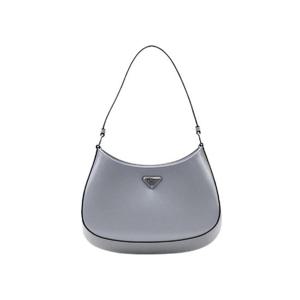 프라다 클레오 브러쉬드 레더 숄더백 그레이 1BC499-ZO6-F0LS4