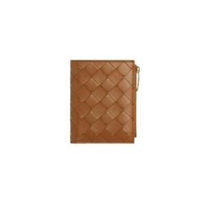 보테가 베네타 스몰 인트레치아토 폴더형 지퍼 지갑 우드 742330VCPP32650
