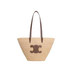 셀린느 미디움 서플 셀린느 클래식 파니에 라피아 카프스킨 글레이즈드 브라운 114342FF7-19BG