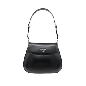 프라다 클레오 브러쉬드 레더 플랩 숄더백 블랙 1BD316-ZO6-F0002