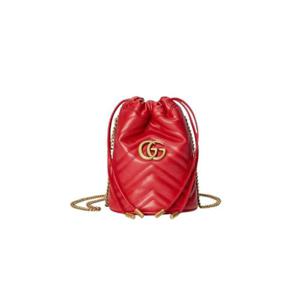 구찌 GG 마몽 마틀라세 미니 버킷백 레드 575163-DTDHT-6832