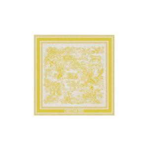 디올 리비에라 트왈 드 주이 소바쥬 90 스퀘어 스카프 실크 트윌 화이트 레몬 옐로우 15JOU090I602-C215