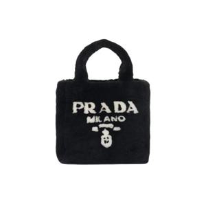 프라다 셔링 토트백 블랙 화이트 1BG447-2EC9-F0IAU