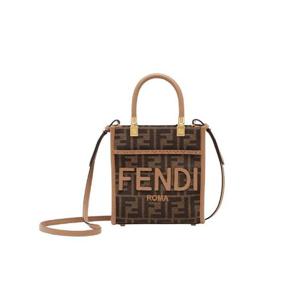 펜디 미니 선샤인 FF 패브릭 쇼퍼백 브라운 8BS092ALP3F1AOE