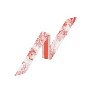 디올 리비에라 트왈 드 주이 소바쥬 미차 스카프 실크 트윌 화이트 코랄 15JOU106I602-C315