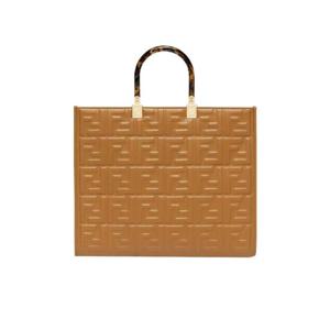 펜디 선샤인 미디움 레더 쇼퍼백 브라운 8BH386AMCVF0NYJ