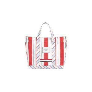 톰브라운 워시드 스트라이프 캔버스 스몰 툴 토트백 레드 UAG071F-F0216-600