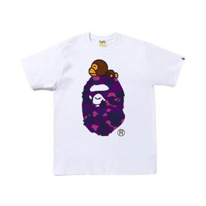 베이프 컬러 카모 마일로 온 빅 에이프 티셔츠 화이트 퍼플 0ZXTEMX10006N