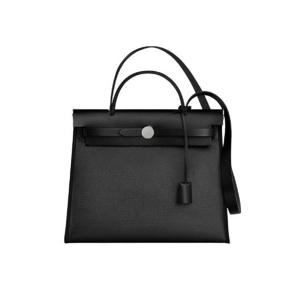 에르메스 에르백 집 31 백 셀리에 H 베를린 캔버스   팔라듐 하드웨어 누아 에크류 H072069CKAA