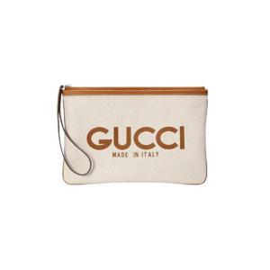 구찌 클러치 프린트 베이지 코튼 리넨 캔버스 베이지 777165-FACUL-8451