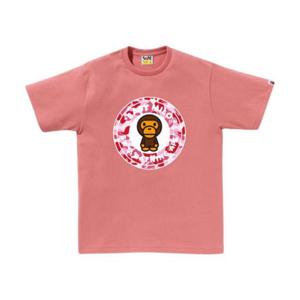 베이프 ABC 카모 마일로 비지 웍스 티셔츠 카마인 로즈 0ZXTEMX10003M