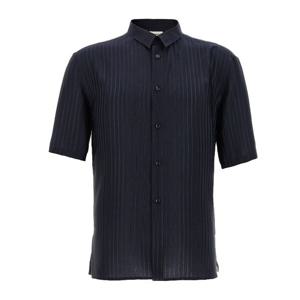 생로랑 스트라이프 세미 트랜스페어런트 실크 셔츠 601070Y2G62