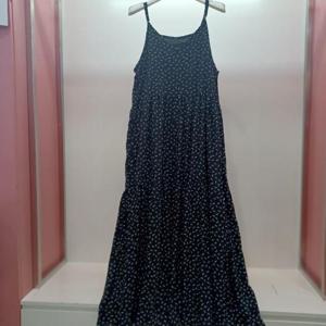 Latium HC06 A라인 캉캉 잔꽃 브이넥 끈나시 민소매 비치 롱원피스 T2523op18B