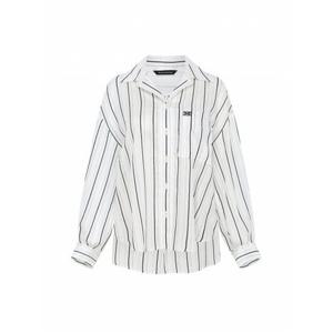 [더아이잗컬렉션]스트라이프 자수 포켓 블라우스 (CR5A0BL761-WH
