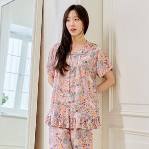 바풀 CA5V14416 여성잠옷 모달 파자마 여름 반팔 잠옷 상하 피치