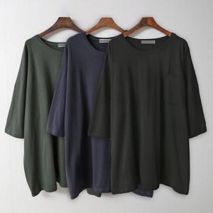 [아이우먼]빅사이즈베이직티 C505L505 글램주머니박스반팔티 NO