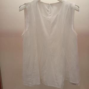 Latium HC06 A라인 이중 주름 민소매 데일리 나시 블라우스 T2523bl16I