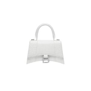 발렌시아가 아워글래스 XS 핸드백 크로커다일 엠보스 화이트 5928331LR6Y9016