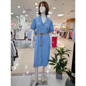 [아날도바시니](벨트) 사이드 포켓 청카라 원피스 AY06OP01S