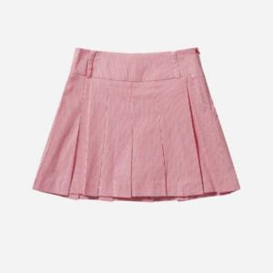 윌슨반바지 LQC W242002GSK43-RED 여성 스트라이프 시어서커 숏 스커트